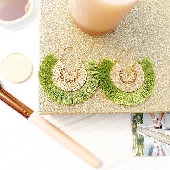 Jewelry - TASSEL EARRINGS GREEN